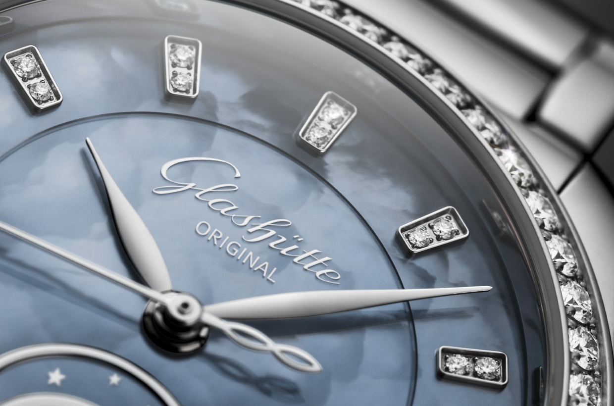 Handmade dial in Skyline Blue